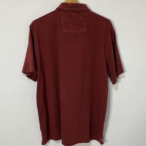 Tailor Vintage Men's XL Polo Shirt Short Sleeves Brick Red Maroon - Picture 3 of 13